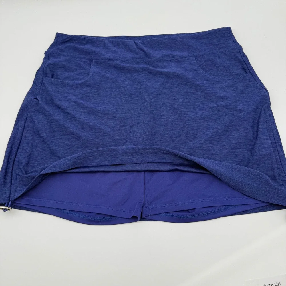 PGA TOUR Women's Golf Skort Small navy blue stretch pull on Athletic Performance